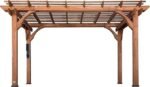 10 Ft. X 14 Ft. Traditional All Cedar Wood Outdoor Patio Pergola Shade Structure image 6