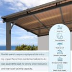 AECOJOY 10’x10′ Adjustable Height Wall Mounted Outdoor Gazebos Pergola image 5